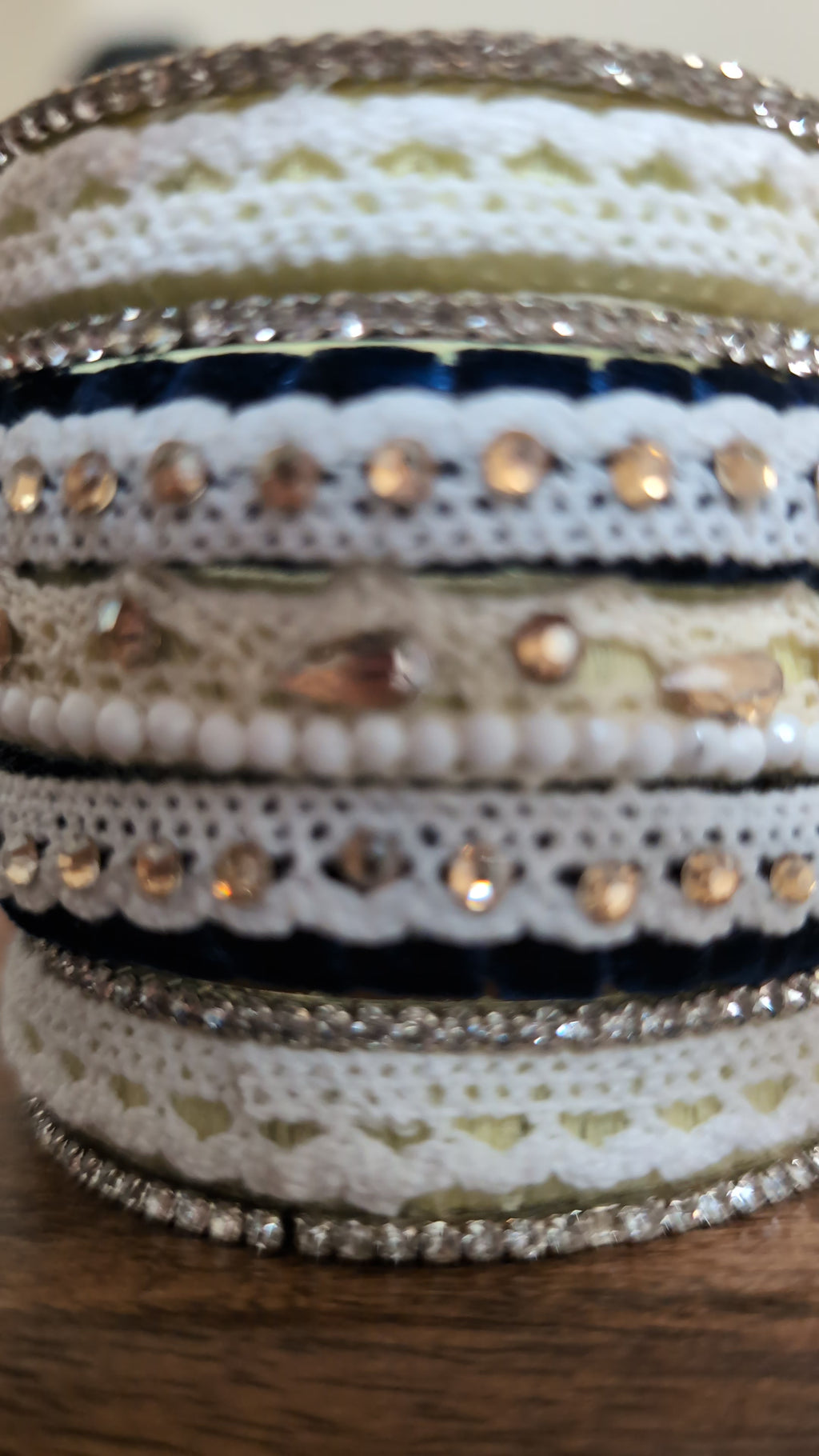 Nush handmade thread and velvet bangles. ( Can be customized)