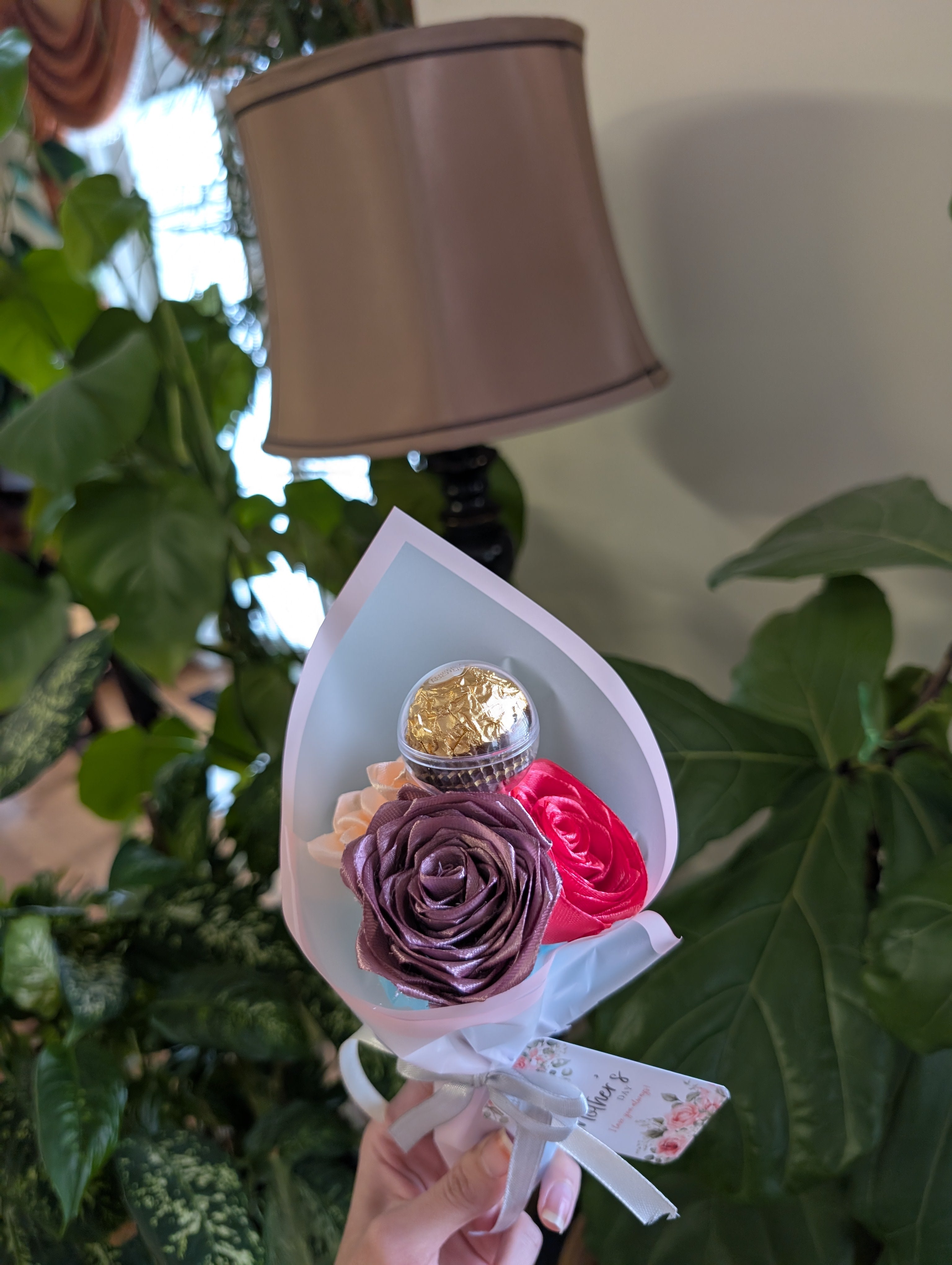 Nush mother's Day handmade ribbon flower bouquet