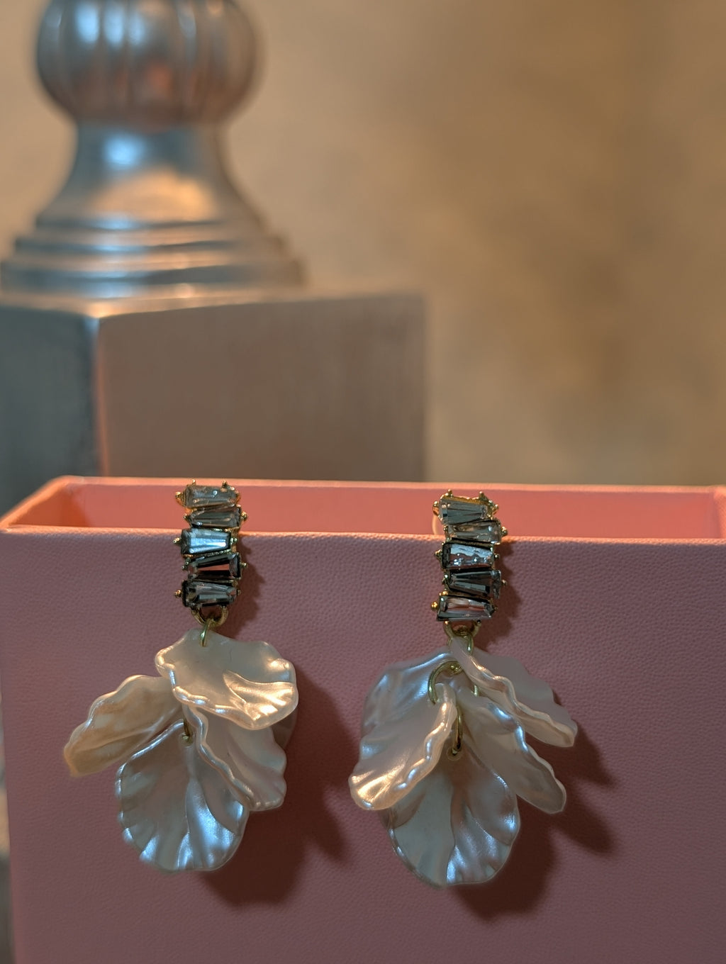 Nush Laura Crystal Pearl earrings