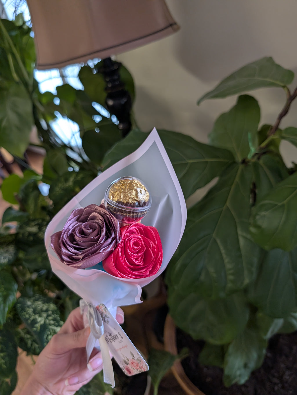 Nush mother's Day handmade ribbon flower bouquet