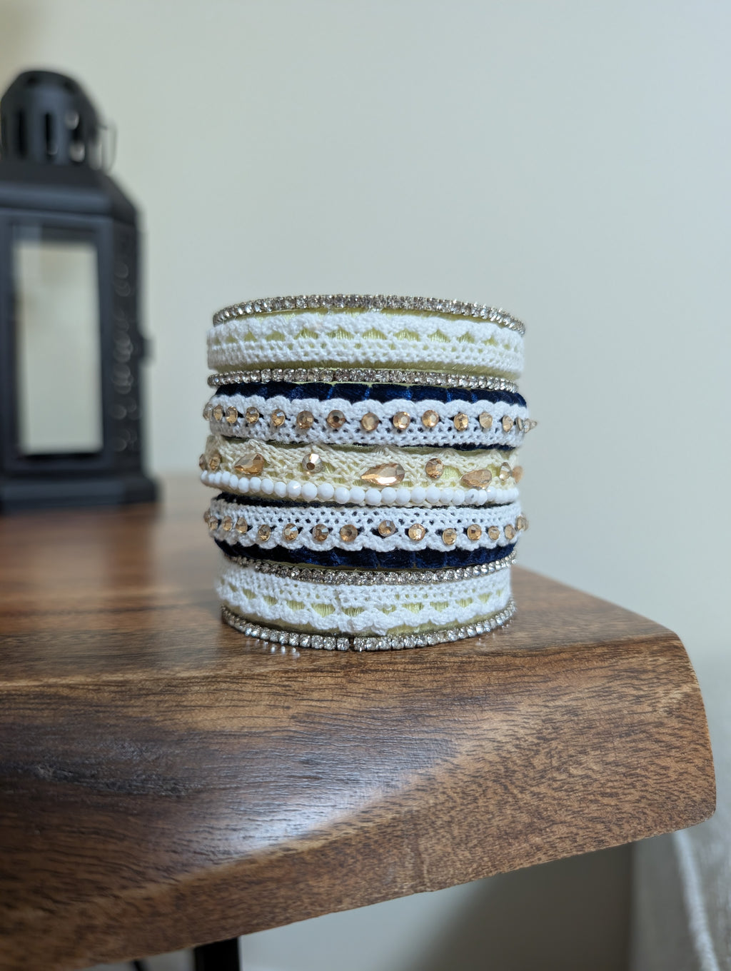 Nush handmade thread and velvet bangles. ( Can be customized)
