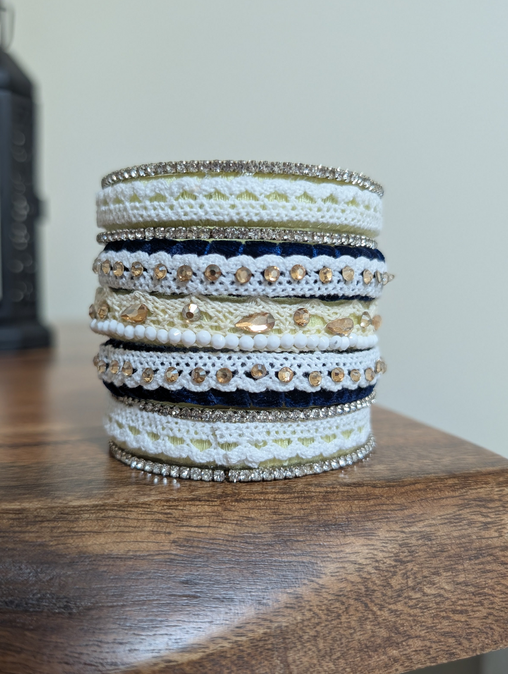 Nush handmade thread and velvet bangles. ( Can be customized)