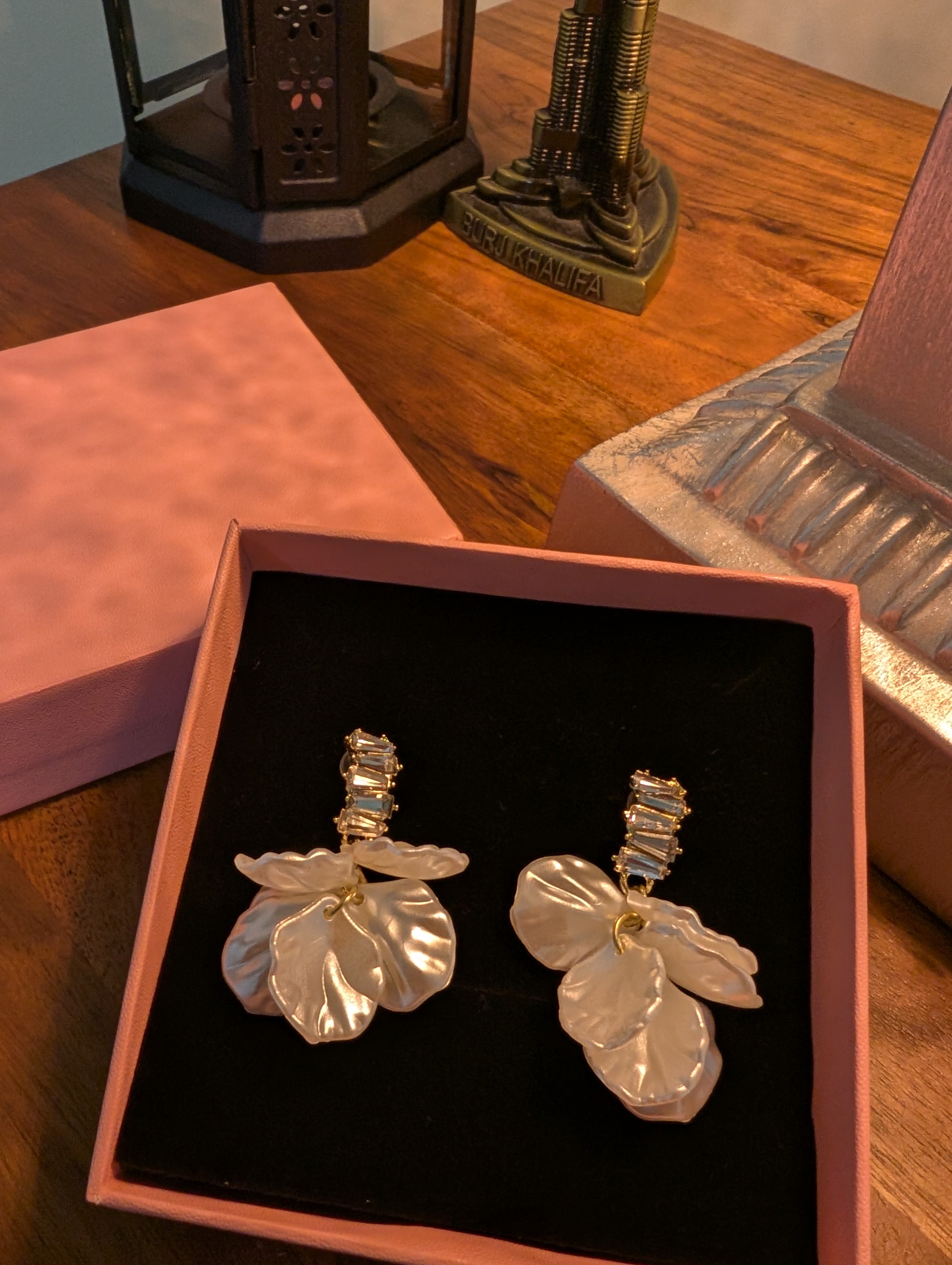 Nush Laura Crystal Pearl earrings