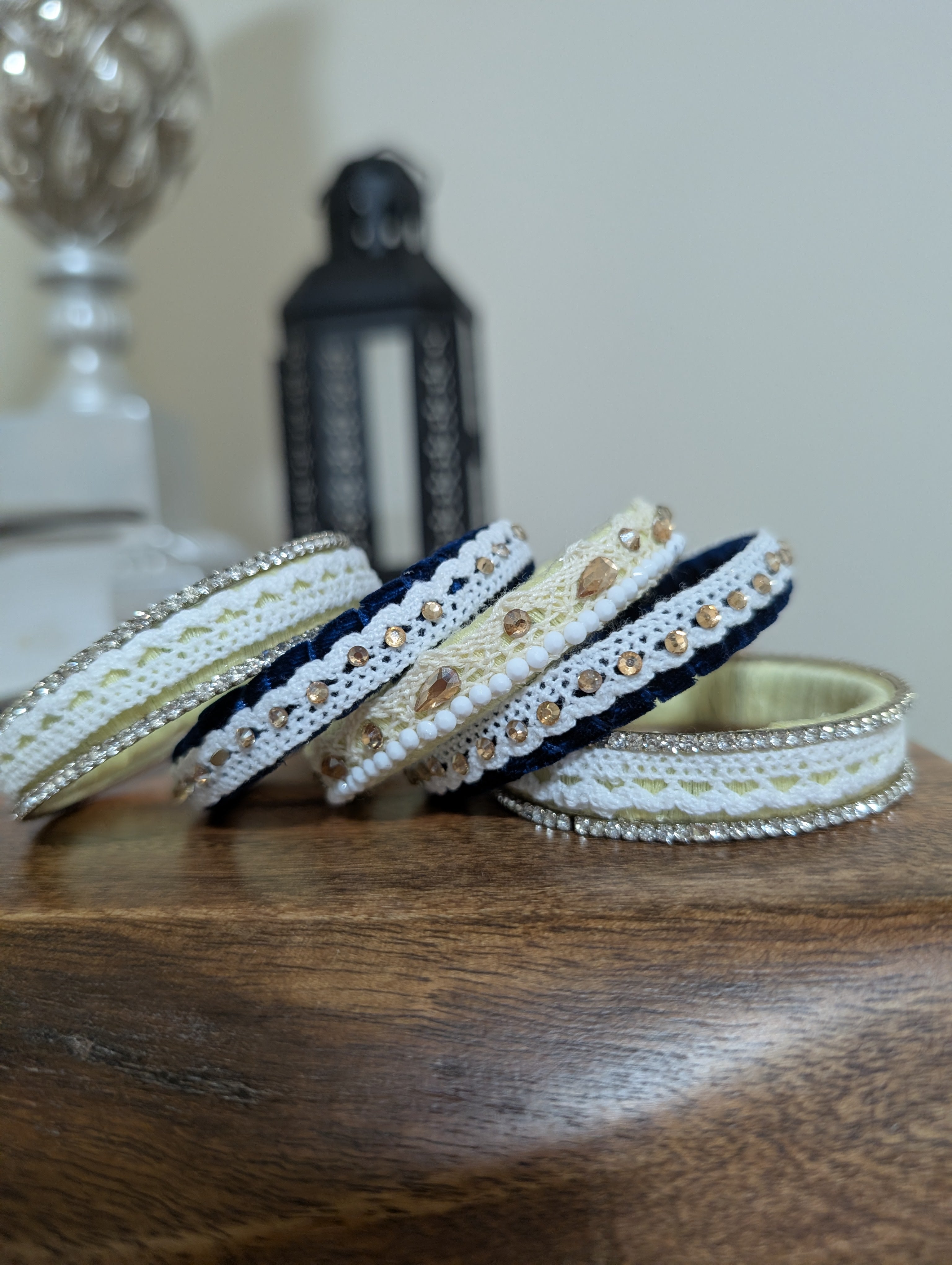 Nush handmade thread and velvet bangles. ( Can be customized)