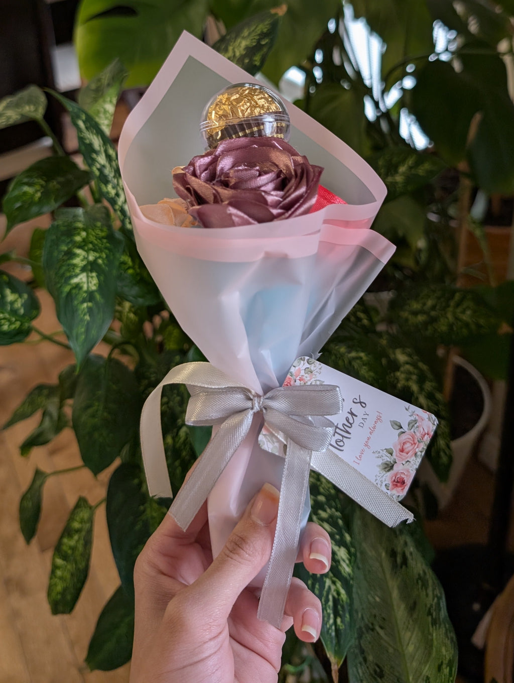 Nush mother's Day handmade ribbon flower bouquet