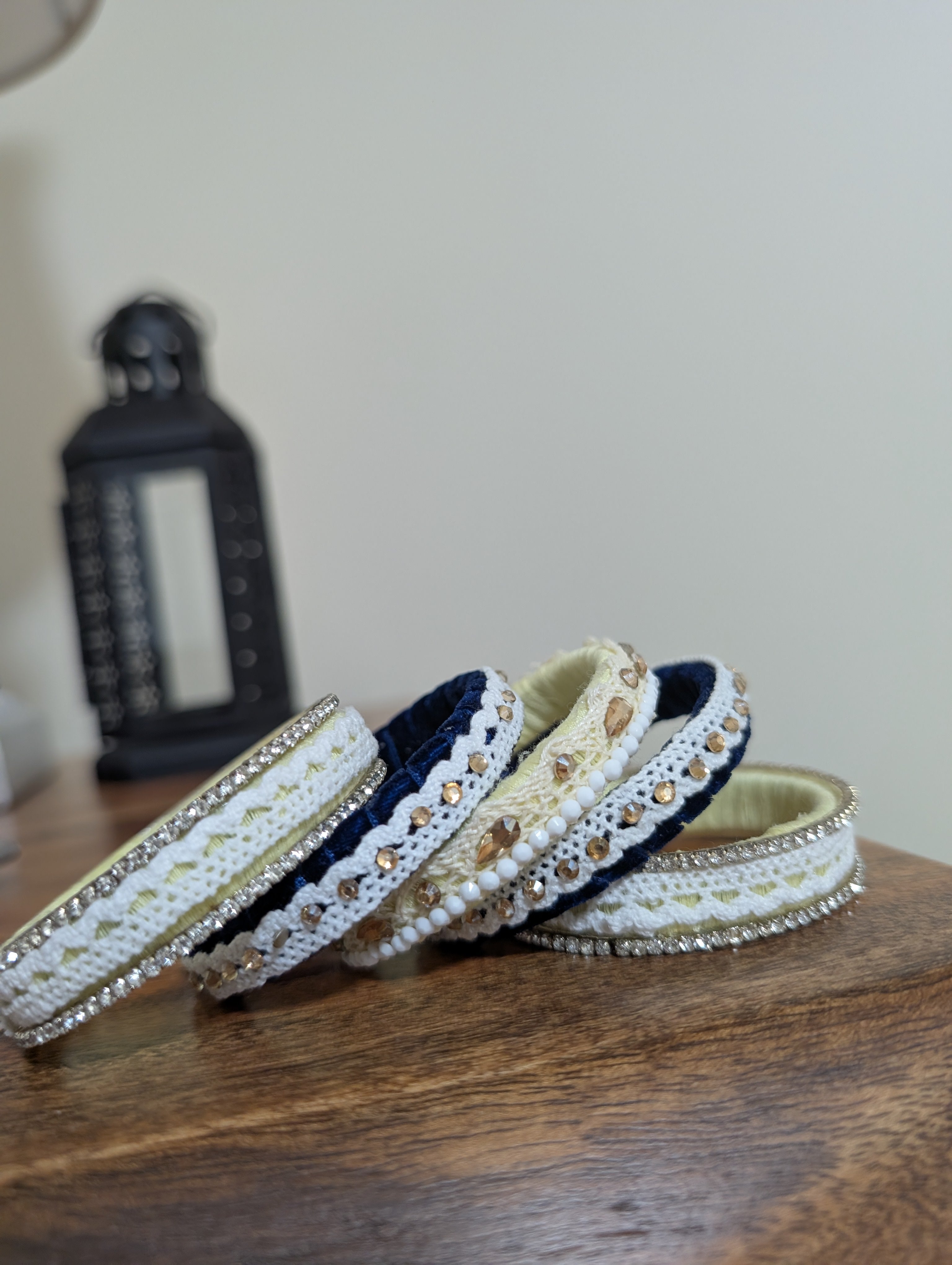 Nush handmade thread and velvet bangles. ( Can be customized)